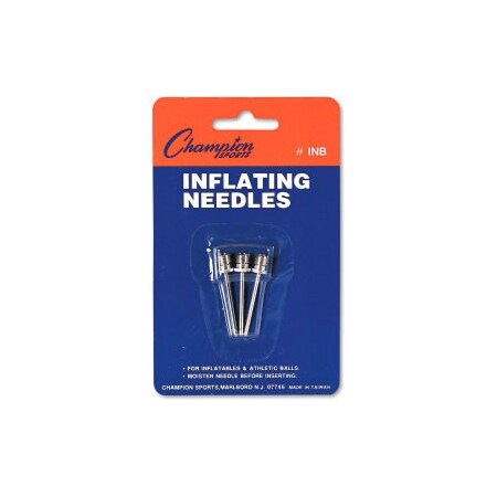 Champion Sports NICKEL-PLATED INFLATING NEEDLES FOR ELECTRIC INFLATING PUMP, 3PK INB